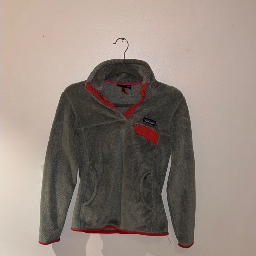 Patagonia Gray Fleece with Red Trim